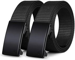 img 4 attached to Nylon Ratchet Belts Automatic Buckle Men's Accessories