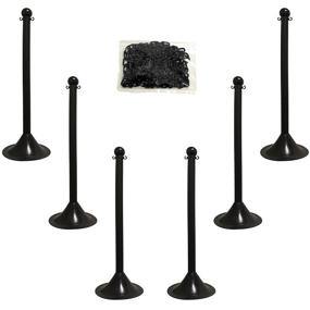img 1 attached to 🚧 6-Pack Plastic Stanchion Set by Mr Chain - Model 71003