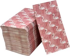 img 1 attached to 🦩 Vibrant Pink Flamingo Guest Napkins: 100-Pack for Summer Tropical Flamingo-themed Events, Poolside Parties, Weddings, and Spa Pampering