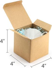 img 3 attached to 🎁 ValBox 4x4x4 Коричневые подарочные коробки из крафт-бумаги с крышками - Набор из 50 штук для подарков, творчества, коробок для кексов, праздничных сувениров - Легко собираемые кубические коробки.