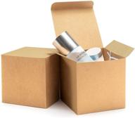 🎁 valbox 4x4x4 коричневые подарочные коробки из крафт-бумаги с крышками - набор из 50 штук для подарков, творчества, коробок для кексов, праздничных сувениров - легко собираемые кубические коробки. логотип