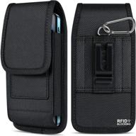 📱 ykooe vertical nylon cell phone belt clip holster for iphone 11, 12, pro, max, xr, xs max samsung galaxy s20 fe plus note 20 ultra a20 a50 a70 a11 a51 a71 - rfid blocking card holder belt loops pouch logo