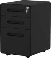 yitahome 3-drawer rolling file cabinet with lock - metal mobile file cabinet for home/office, fully assembled - fits legal/letter/a4 size - black логотип