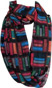 img 1 attached to Etwoa Colorful Books Infinity 📚 Scarf: Circle Loop Scarf for Bookshelf