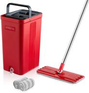 🧹 bosheng adjustable flat floor mop and bucket set - stainless steel handle, washable microfiber pads, hands-free squeegee, ideal cleaner for hardwood, laminate, tiles logo