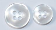 👔 set of 24 thick concave dress shirt buttons - 16 shirt front buttons (13mm) - 8 shirt sleeve buttons (10mm) clear/white logo