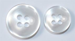 img 4 attached to 👔 Set of 24 Thick Concave Dress Shirt Buttons - 16 Shirt Front Buttons (13mm) - 8 Shirt Sleeve Buttons (10mm) Clear/White