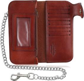 img 1 attached to Classic Vintage Bifold Leather Wallet with Secure Closure for Men's Accessories