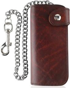 img 4 attached to Classic Vintage Bifold Leather Wallet with Secure Closure for Men's Accessories