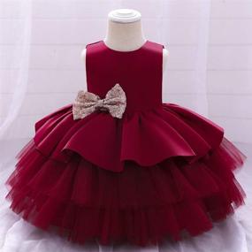 img 2 attached to 👗 Stunning NSSMWTTC 6M-6T Baby Backless Pageant Dress: Sparkling Sequins, Chic Bowknot for Flower Toddler Girls Wedding Dresses