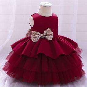 img 3 attached to 👗 Stunning NSSMWTTC 6M-6T Baby Backless Pageant Dress: Sparkling Sequins, Chic Bowknot for Flower Toddler Girls Wedding Dresses