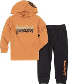 img 1 attached to 👕 Timberland Boys' Hooded Pullover Pants Set - 2-Piece Stylish Outfit