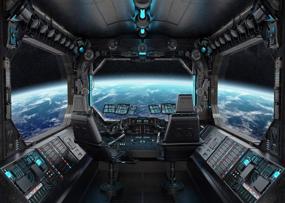 img 4 attached to 🚀 7x5ft Vinyl Spaceship Interior Background for Futuristic Science Fiction Photography - Backdrops for Spacecraft Cabin Photo Shoot - Studio Props for Astronomy, Universe, Galaxy, Outer Space Station - CP-37-0705