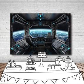 img 1 attached to 🚀 7x5ft Vinyl Spaceship Interior Background for Futuristic Science Fiction Photography - Backdrops for Spacecraft Cabin Photo Shoot - Studio Props for Astronomy, Universe, Galaxy, Outer Space Station - CP-37-0705