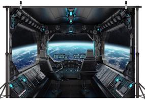 img 3 attached to 🚀 7x5ft Vinyl Spaceship Interior Background for Futuristic Science Fiction Photography - Backdrops for Spacecraft Cabin Photo Shoot - Studio Props for Astronomy, Universe, Galaxy, Outer Space Station - CP-37-0705