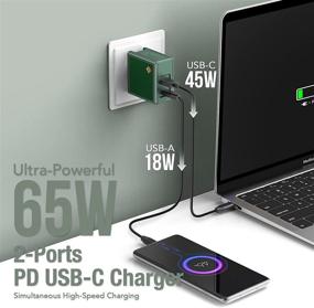 img 3 attached to SlimQ 65W GaN Charger [USB C+USB A] 2 Ports Wall Charger