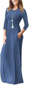 img 1 attached to 👗 WNEEDU Women's Loose Casual Long Maxi Dresses with Pockets - 3/4 Sleeve for Added Comfort