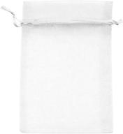 🎁 white organza drawstring gift bags - beadaholique bx1294 wh, 4 by 6-inch logo