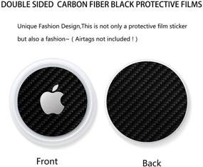 img 3 attached to 🔒 Carbon Fiber Black Protective Films for Airtags Tracker - 2 Pairs | Anti-Scratch, Anti-Fingerprint, Waterproof Front and Back Film Skin Sticker