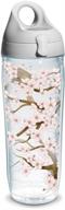 clear cherry blossom wrap water bottle with lid by tervis tumbler logo