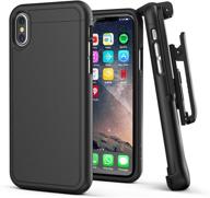 📱 slimshield series encased iphone xs max belt clip holster case - ultra slim protective cover with holster clip for apple iphone xs max phone in smooth black logo