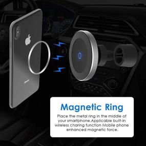 img 1 attached to Funxim Magnetic Wireless Car Charger W5: Ultimate Qi-enabled Smartphone Mount & Cradle for Air Vent and Dashboard