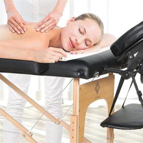 img 2 attached to ⚖️ Black ZEENA Portable Massage Table - Lightweight for Facials, Reiki, Spa, or Home Use - Foldable, Sturdy, Adjustable with Face Cradle & Height Adjustable Headrest