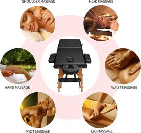 img 1 attached to ⚖️ Black ZEENA Portable Massage Table - Lightweight for Facials, Reiki, Spa, or Home Use - Foldable, Sturdy, Adjustable with Face Cradle & Height Adjustable Headrest