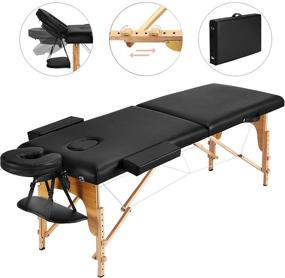 img 3 attached to ⚖️ Black ZEENA Portable Massage Table - Lightweight for Facials, Reiki, Spa, or Home Use - Foldable, Sturdy, Adjustable with Face Cradle & Height Adjustable Headrest