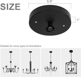 img 2 attached to 💡 Vintage Modern Chandelier Pendant Light Canopy Kit - 5.9 Inch Black Ceiling Light Plate Hardware