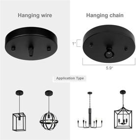 img 1 attached to 💡 Vintage Modern Chandelier Pendant Light Canopy Kit - 5.9 Inch Black Ceiling Light Plate Hardware