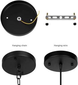 img 3 attached to 💡 Vintage Modern Chandelier Pendant Light Canopy Kit - 5.9 Inch Black Ceiling Light Plate Hardware