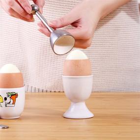 img 1 attached to Silver Stainless Steel ICO Egg Topper and Cracker: Achieve Perfect Soft Boiled Eggs