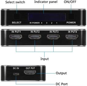 img 1 attached to 📺 ULBRE HDMI Switch 4 Port 4K 60Hz: Ultimate 4-in-1 HDMI Selector Hub with IR Remote for Ultra HD PS4 Xbox Blue-ray TV