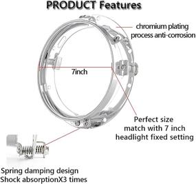 img 1 attached to 🏍️ Chrome 7-Inch Headlight Ring Bracket Mounting for Harley Davidson by SKTYANTS