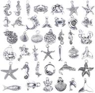 🐠 enhance your jewelry collection with bronagrand 40 pieces mixed antique silver diy ocean fish & sea creatures charms pendants for bracelet and necklace making logo