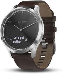 img 4 attached to 🕒 Garmin vívomove HR Hybrid Smartwatch in Black/Silver with Large Leather Band - Renewed