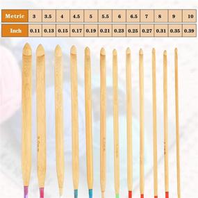 img 1 attached to 🧶 Complete Tunisian Crochet Hook Set with Colorful Cable and Bamboo Needles: Includes Aluminum Afghan Hooks, Carbonized Bamboo Needle, and Beads Knitting Accessories - Sizes 2-8 mm and 3-10 mm