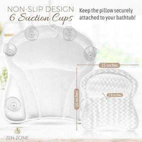 img 1 attached to 🛀 Luxurious Ergonomic Bath Pillow for Neck and Back Support - 3D Quilted Mesh Design, Breathable Comfort, and Air Mesh Technology - White