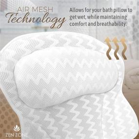 img 2 attached to 🛀 Luxurious Ergonomic Bath Pillow for Neck and Back Support - 3D Quilted Mesh Design, Breathable Comfort, and Air Mesh Technology - White