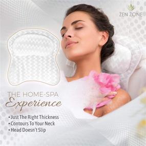 img 3 attached to 🛀 Luxurious Ergonomic Bath Pillow for Neck and Back Support - 3D Quilted Mesh Design, Breathable Comfort, and Air Mesh Technology - White