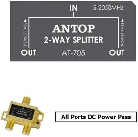 img 2 attached to 📺 Высокопроизводительный коаксиальный разветвитель Antop Low-Loss на 2 выхода для телевизионной антенны и спутника - улучшенный с покрытием из 18-каратного золота, диапазон частот от 2 ГГц до 5-2050 МГц и передачей DC питания через все порты.