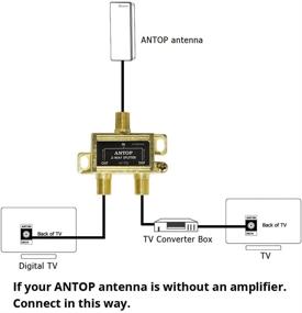 img 1 attached to 📺 Высокопроизводительный коаксиальный разветвитель Antop Low-Loss на 2 выхода для телевизионной антенны и спутника - улучшенный с покрытием из 18-каратного золота, диапазон частот от 2 ГГц до 5-2050 МГц и передачей DC питания через все порты.