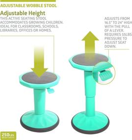 img 1 attached to Pearington SitFree Wobble Stool: Height Adjustable Active Seating Chair for Kids and Adults - Teal - Ideal for School and Office Use