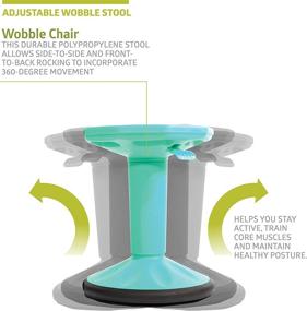 img 2 attached to Pearington SitFree Wobble Stool: Height Adjustable Active Seating Chair for Kids and Adults - Teal - Ideal for School and Office Use