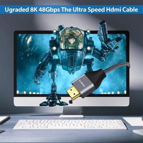 img 2 attached to 🔌 MINJANDLEE 2Pack 8K HDMI 2.1 Cable - Ultra High Speed 48Gbps - Certified, Braided Cord 6.6ft - 4K120 8K60 144Hz eARC HDR HDCP 2.2 2.3 3D - Compatible with Ethernet - PS5, PS4, X-Box Series X, LG QLED TV
