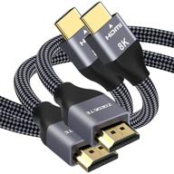 🔌 minjandlee 2pack 8k hdmi 2.1 cable - ultra high speed 48gbps - certified, braided cord 6.6ft - 4k120 8k60 144hz earc hdr hdcp 2.2 2.3 3d - compatible with ethernet - ps5, ps4, x-box series x, lg qled tv logo