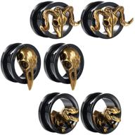 🚀 cooear gauges ears plugs and tunnels: black screw back earrings upgrade piercing - 1 pair gift packing - stretchers 2g to 1 inch logo