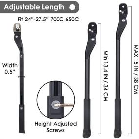 img 3 attached to 🚲 Adjustable Bike Kickstand by AUTOWT - Aluminum Alloy Bicycle Side Kickstand with Quick Release and Concealed Spring-Loaded Latch - Non-Slip Rear Side Stand for 24-27.5 Inch Mountain Bike, 700C, and 650C Road Bikes