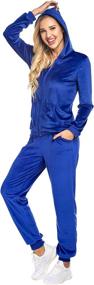 img 2 attached to Hotouch Womens Sports Velour Active Sports & Fitness for Team Sports